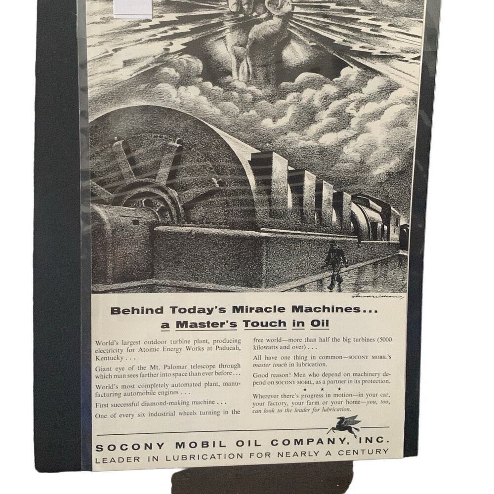 Vintage 1956 Socony Mobil Oil A Masters Touch Ad Advertisement